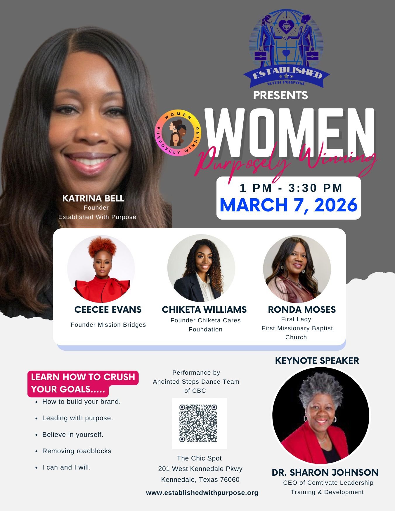 Women Purposely Winning Event Flyer