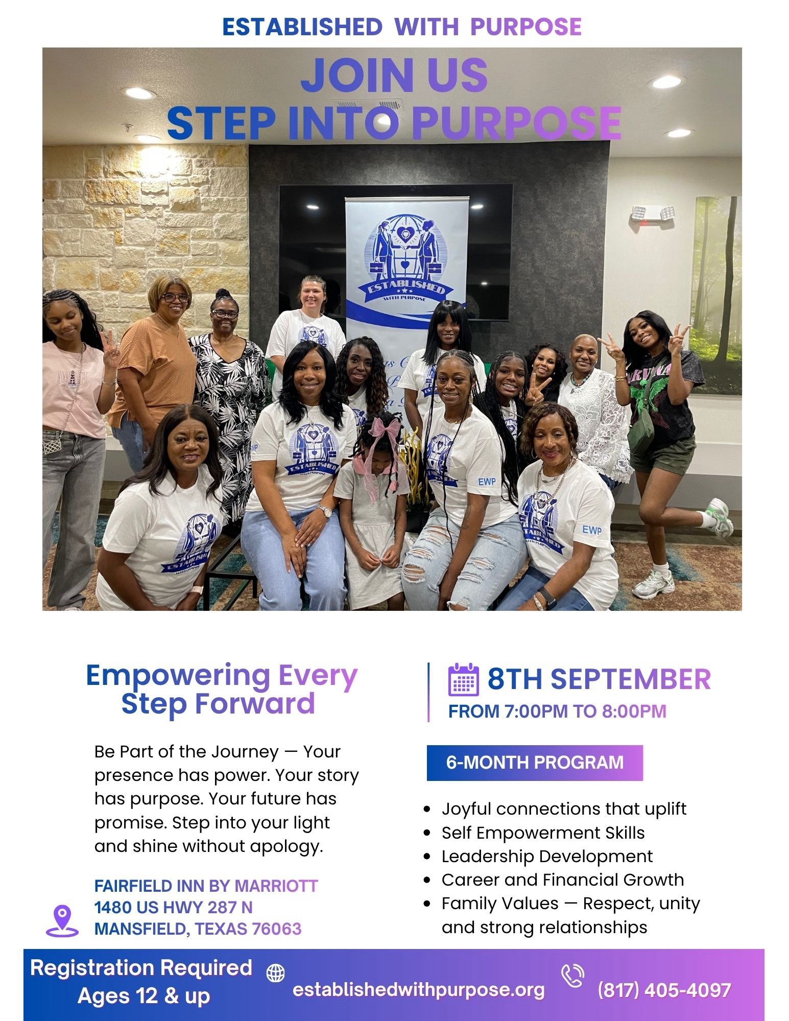 Step into Purpose Workshop Flyer